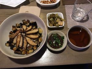 Just wow. I think it was the black rice dish. at Mangata in Gunpo