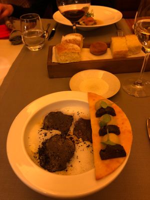 A type of risotto with black truffle at La Table d'Adrien in Verbier