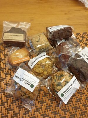 They have savory scones as well.. Kkaennip and Spinach/sundried tomato at Maison de Vegan in Gyeonggi-do