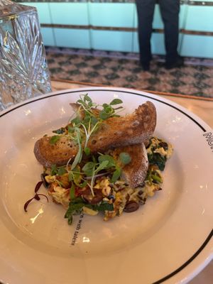  Veggie scramble with vegan egg no cheese at Morning Glory in San Diego