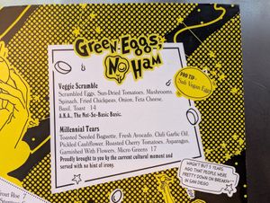 Veggie scramble sub vegan egg option at Morning Glory in San Diego