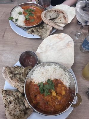 Chickpea curry with naan  at STN - The Camden in Stansted