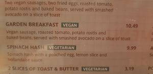 Vegan option at STN - The Camden in Stansted