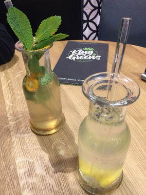 Drinks: homemade lemonade, infused coconut water  at King of Greens in Leonberg
