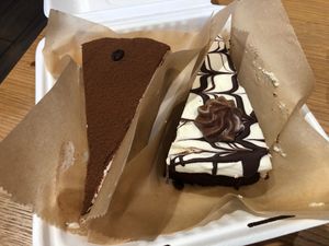 Tiramisu and chocolate cherry cake to go   at King of Greens in Leonberg