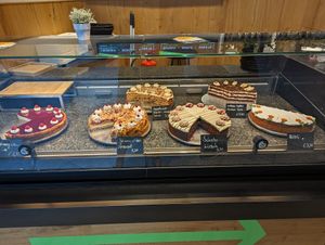 Cakes (their assortment changes) at King of Greens in Leonberg