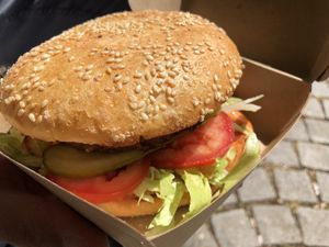 Burger with Beyond meat patty  at King of Greens in Leonberg