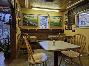 The guest room in the corner at Whole Earth Cafe in Gatlinburg