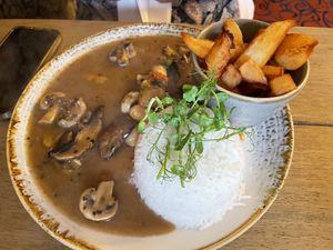 Pepper pot mushrooms   at Warkworth House Hotel in Warkworth