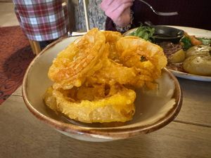 Onion rings at Warkworth House Hotel in Warkworth