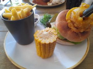 Vegan burger (October 2025) at Warkworth House Hotel in Warkworth