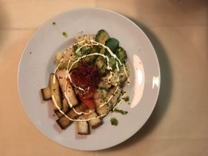 Vegan Bowl = Couscous, Avocado, Sprouts, homemade mayonnaise  at San Marino in Ober-grafendorf