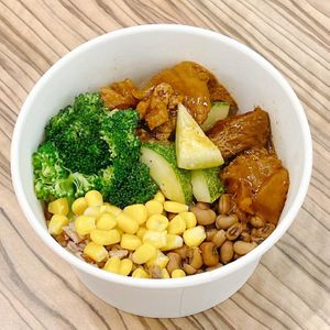 Gongbao lion mane mushroom rice  at Botanict 豐之素 in West Singapore