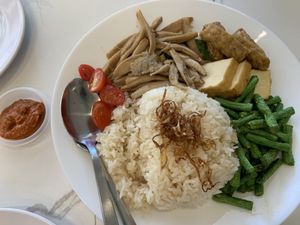 Nasi Tim Ayam (steamed chicken rice)  at Botanict 豐之素 in West Singapore