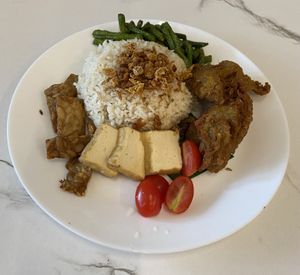 Nasi Ayam Penyet - signature dish . Is yummy   at Botanict 豐之素 in West Singapore