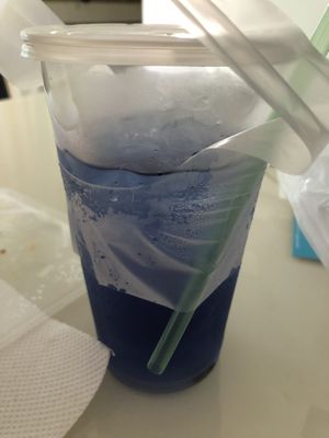 Blue pea lemongrass drink  at Botanict 豐之素 in West Singapore
