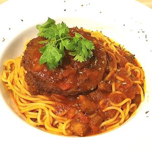 Tomato veal pasta  at Botanict 豐之素 in West Singapore