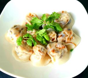 Homemade dumpling with vinegar  at Botanict 豐之素 in West Singapore