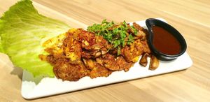 Mala oyster omelette  at Botanict 豐之素 in West Singapore