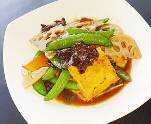 Lotus root tofu  at Botanict 豐之素 in West Singapore