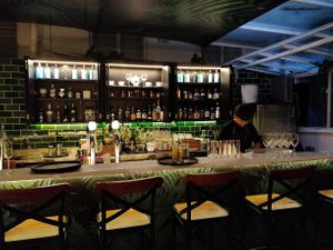 bar counter at Botanico at The Garage in Central Singapore