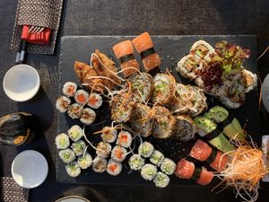 Big sushi plate for two persons at KIM999 in Berlin