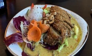 Peanut curry with vegan duck  at KIM999 in Berlin