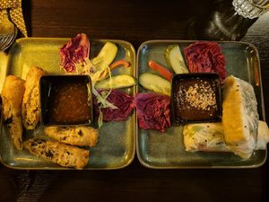 Starters 1&2 (springrolls) at KIM999 in Berlin