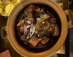 63: aubergine, tofu and champignons at KIM999 in Berlin