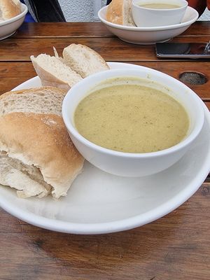 Cauliflower soup at Escape Route Café in Pitlochry
