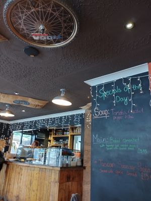 Inside view from table one at Escape Route Café in Pitlochry