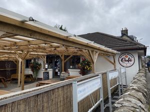 They have quite some inside seatings as well. The bicycle shop is in another building.  at Escape Route Café in Pitlochry