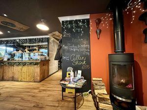 Log burner  #Veganuary at Escape Route Café in Pitlochry