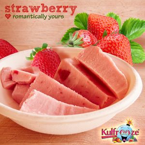 Strawberry Kulfi made using pure Strawberry Pulp, Milk & Sugar at Kulfreeze in Siliguri