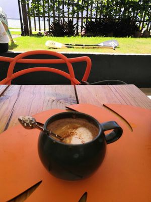 Cappuccino at Oroboro Vegan Cafe in Ilhabela