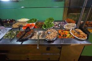 salad bar  at Sol and Luna in Cordoba
