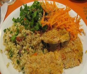 Vegan lunch portion. at Sol and Luna in Cordoba