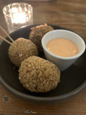 Mushroom Arancini with sriracha mayo  at The Goat - Maybe closed in Timsbury