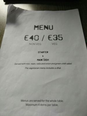 Set Menu at Bhavani in Bruges