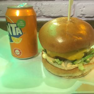 Beyond burger with vegan cheese  at Rainbow - King George in Tel Aviv