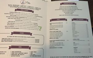 Menu at Petit Paris in Nottingham