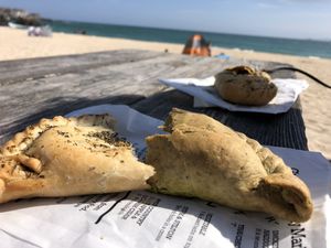 Pasty at The Cornish Bakery in St Ives