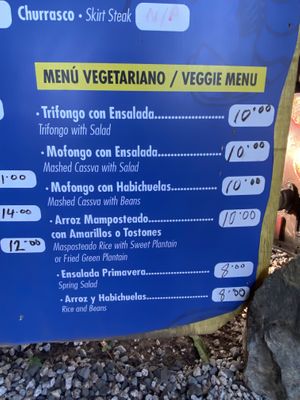 Veggie menu  at Rincon del Sabor  in Vieques
