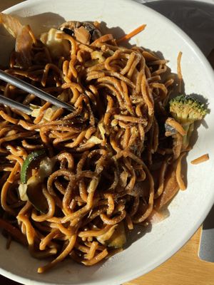 Veg lo mein  at Zen Vegetarian House in Brooklyn