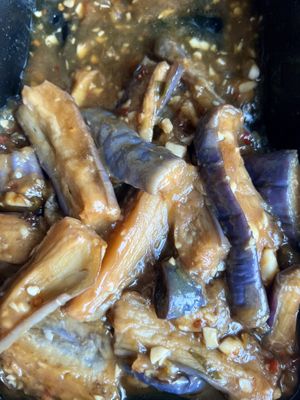 Eggplant in garlic sauce   at Zen Vegetarian House in Brooklyn