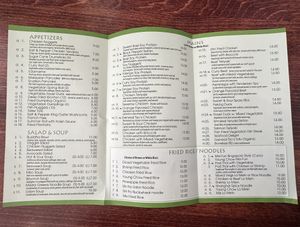 Menu, March 2025  at Zen Vegetarian House in Brooklyn