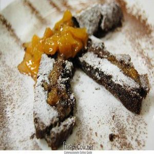 chocolate-peach cake at La Locanda dei Sapori in Alessandria