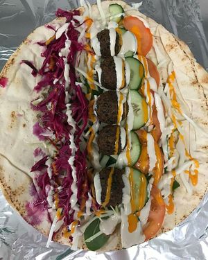 Falafelwrap. at Kafé Nejlikan in Kalmar