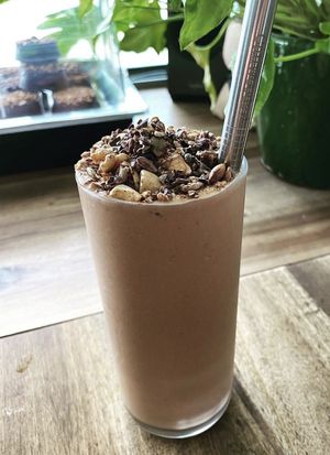 Get up and go smoothie  at Little Green in Raglan