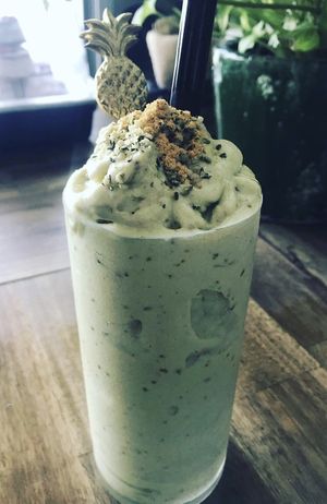 Passion fruit smoothie  at Little Green in Raglan